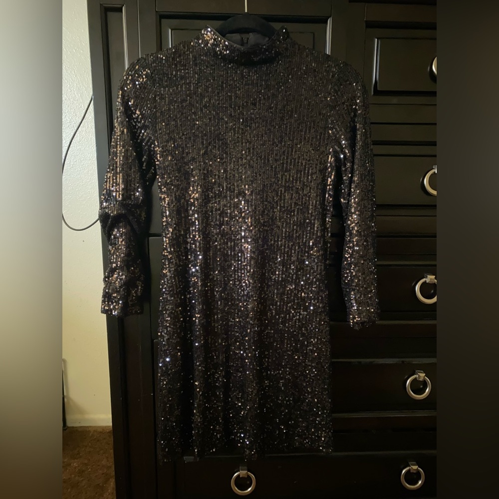 Black sequin dress
